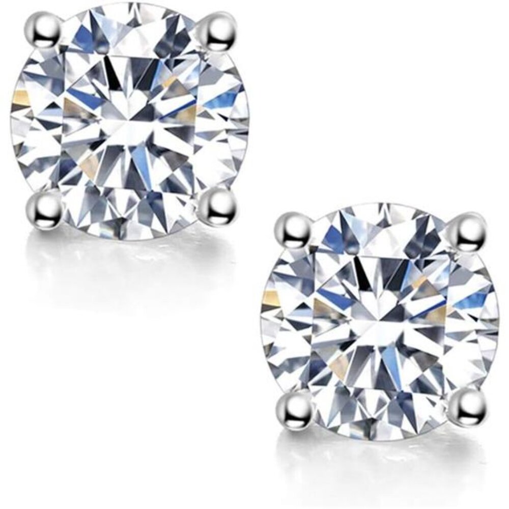 Moissanite StudEarrings,0.6ct-2ct DF Color Brilliant RoundCut LabCreated Diamond